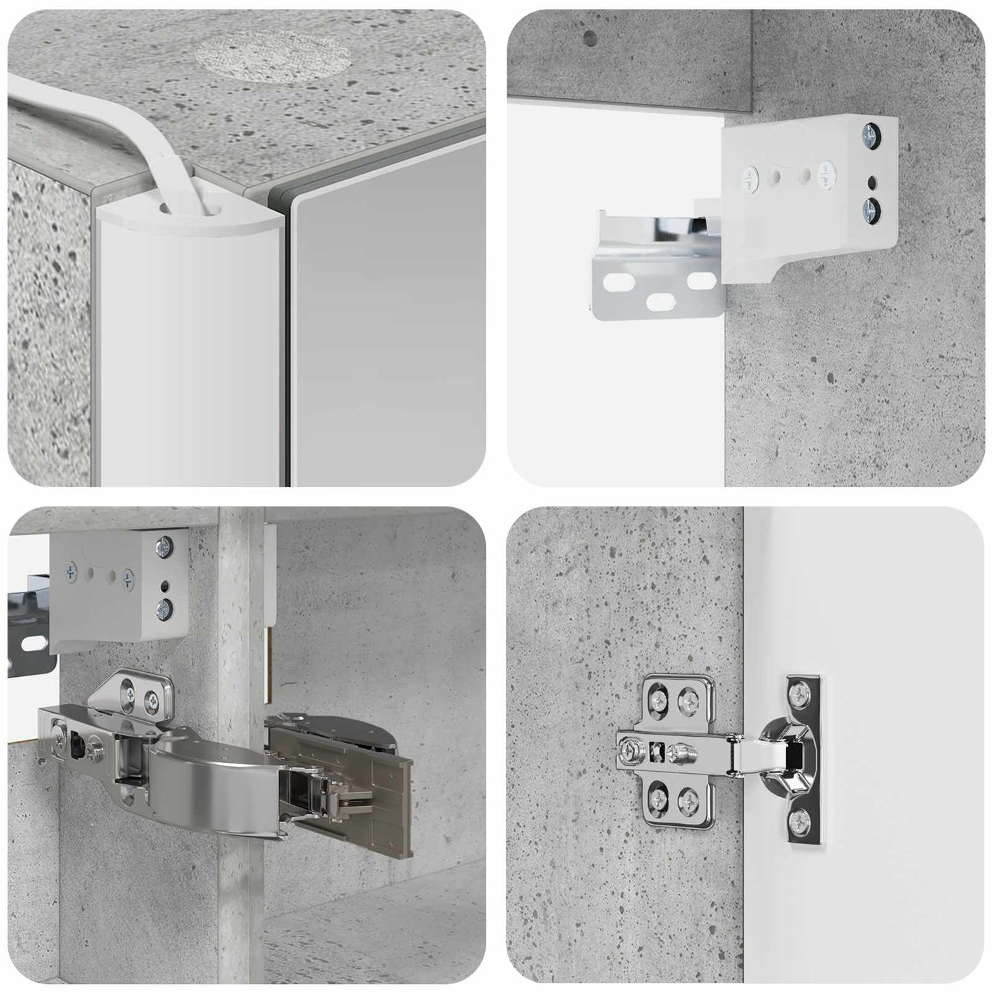 vidaXL Bathroom Cabinet Set 5 pcs Concrete Grey Engineered Wood