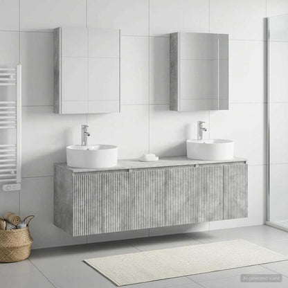 vidaXL Bathroom Cabinet Set 5 pcs Concrete Grey Engineered Wood