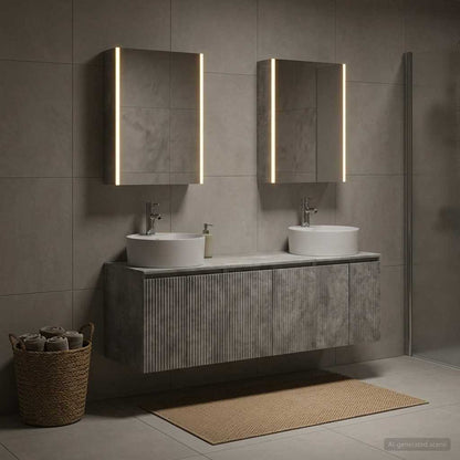 vidaXL Bathroom Cabinet Set 5 pcs Concrete Grey Engineered Wood