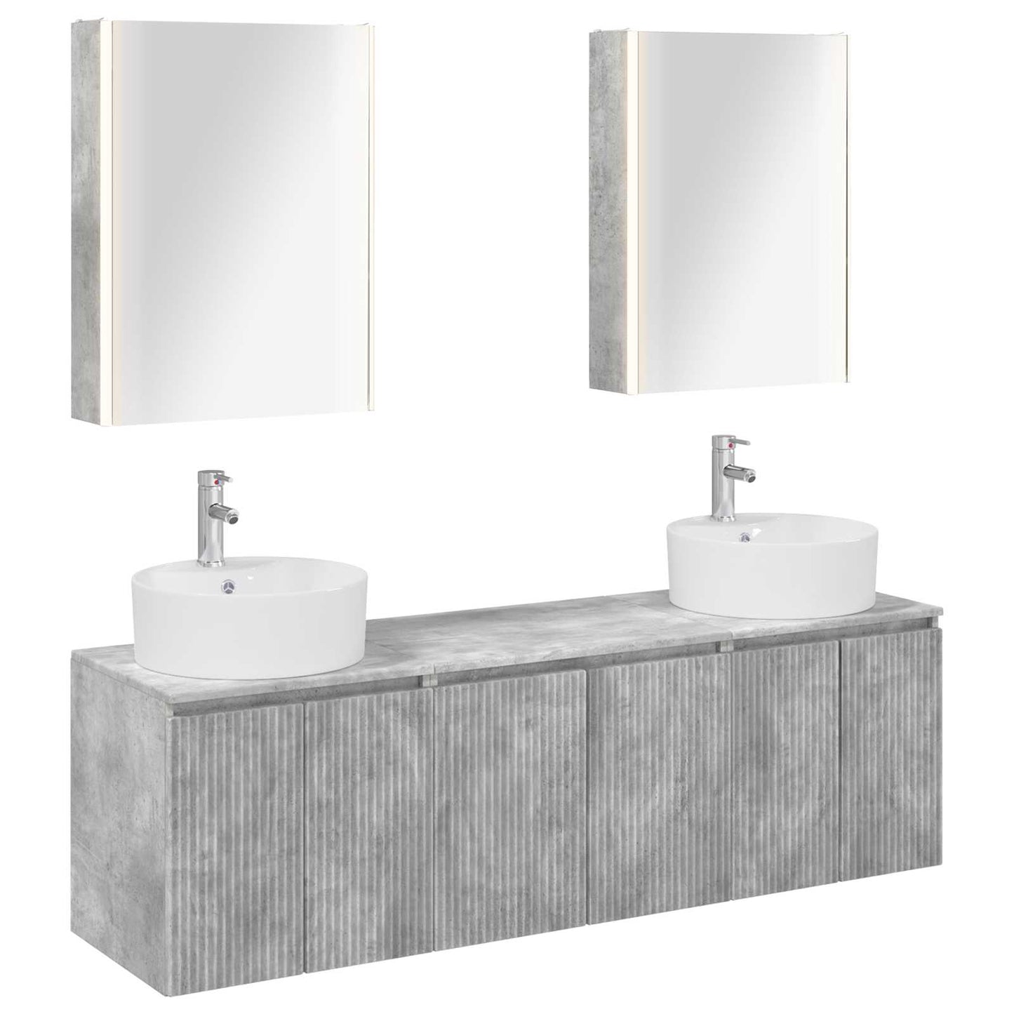 vidaXL Bathroom Cabinet Set 5 pcs Concrete Grey Engineered Wood