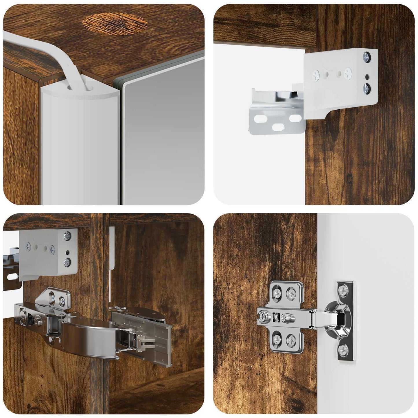 vidaXL Bathroom Cabinet Set 5 pcs Smoked Oak Engineered Wood