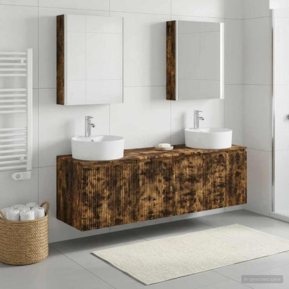 vidaXL Bathroom Cabinet Set 5 pcs Smoked Oak Engineered Wood