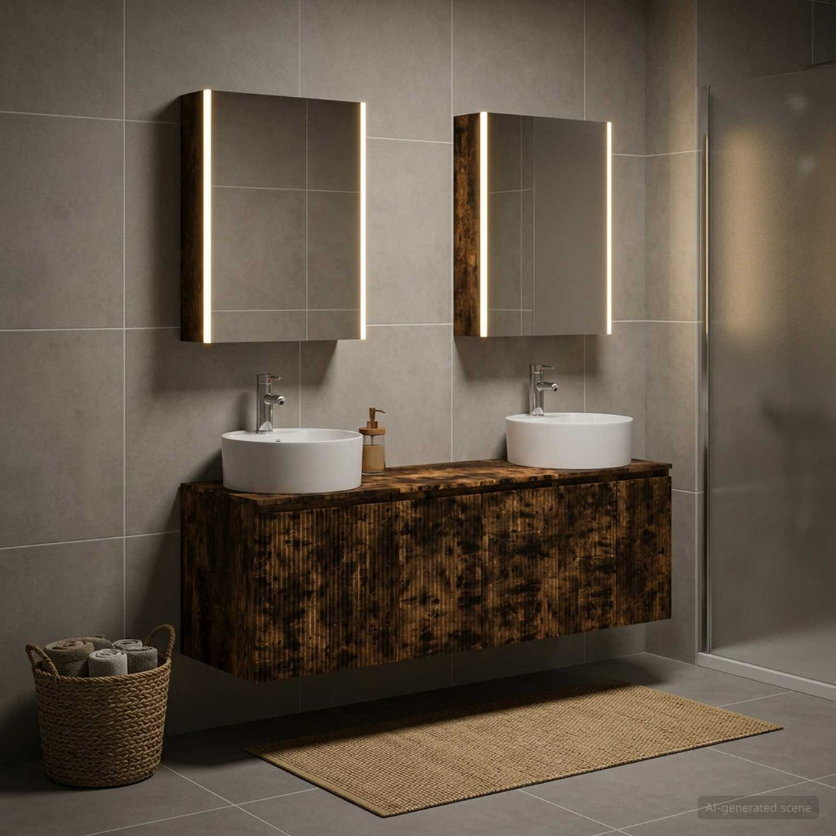 vidaXL Bathroom Cabinet Set 5 pcs Smoked Oak Engineered Wood