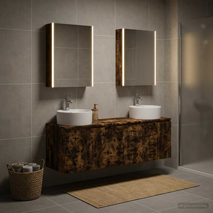 vidaXL Bathroom Cabinet Set 5 pcs Smoked Oak Engineered Wood