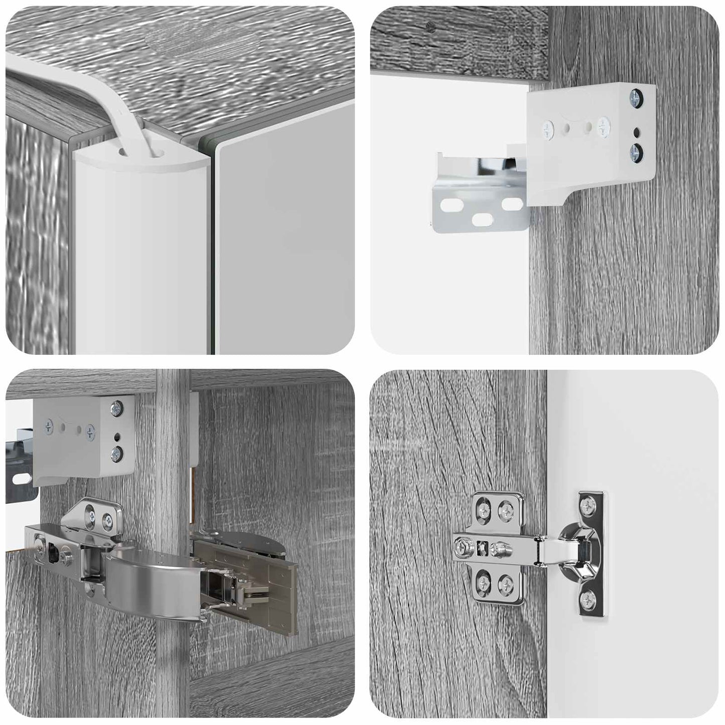 vidaXL Bathroom Cabinet Set 5 pcs Grey Sonoma Engineered Wood