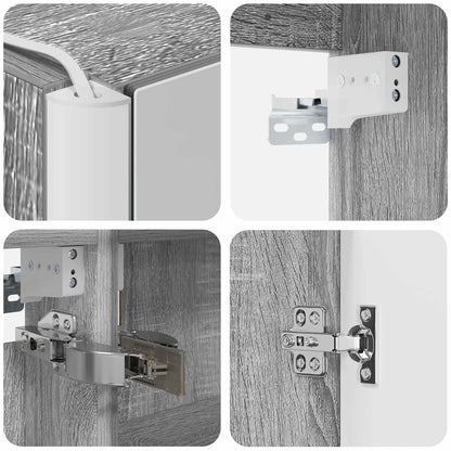 vidaXL Bathroom Cabinet Set 5 pcs Grey Sonoma Engineered Wood