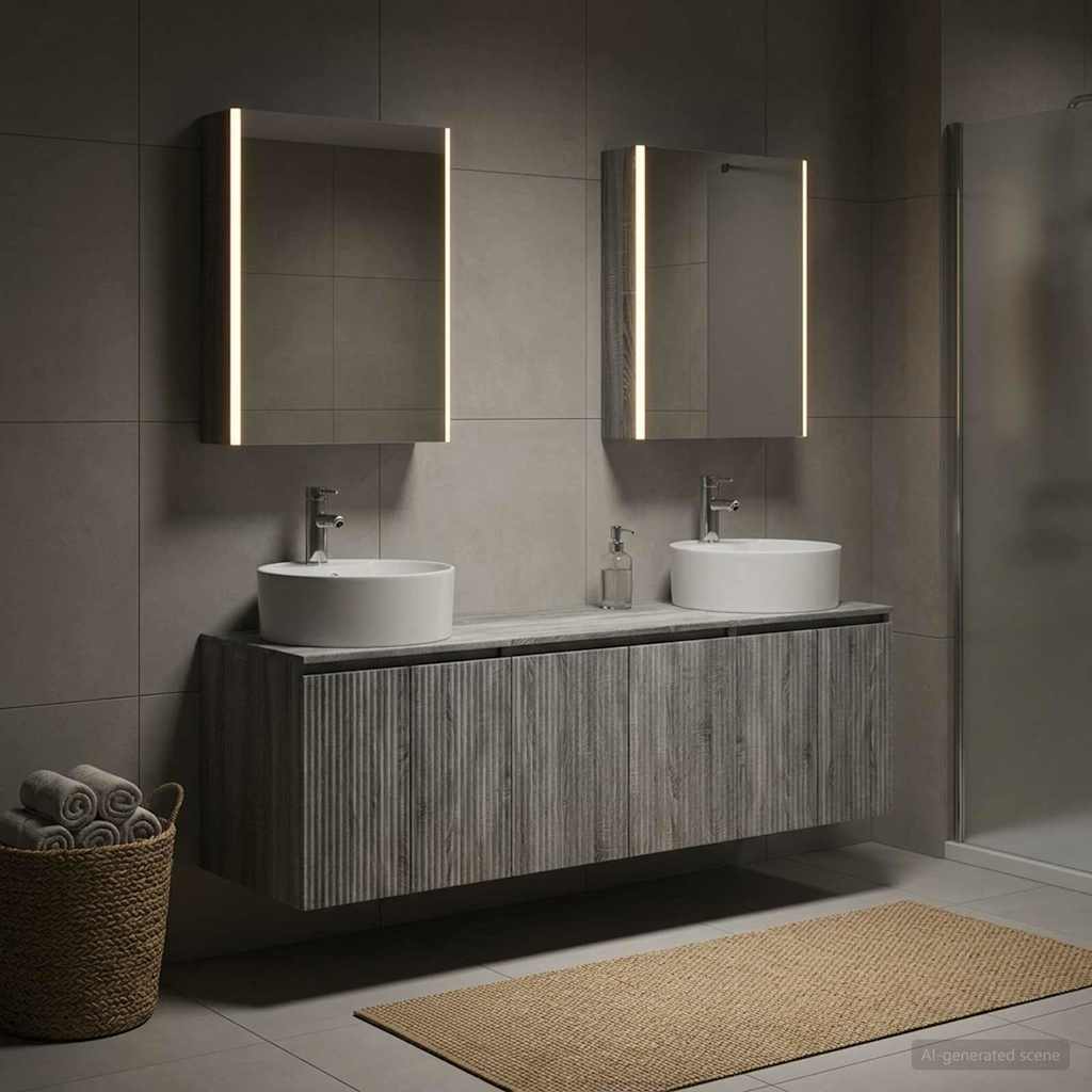 vidaXL Bathroom Cabinet Set 5 pcs Grey Sonoma Engineered Wood
