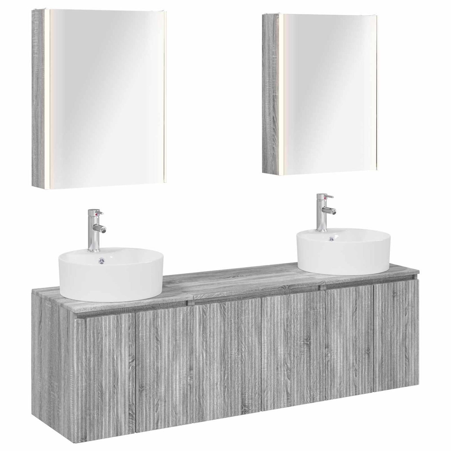 vidaXL Bathroom Cabinet Set 5 pcs Grey Sonoma Engineered Wood