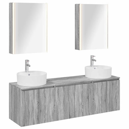 vidaXL Bathroom Cabinet Set 5 pcs Grey Sonoma Engineered Wood