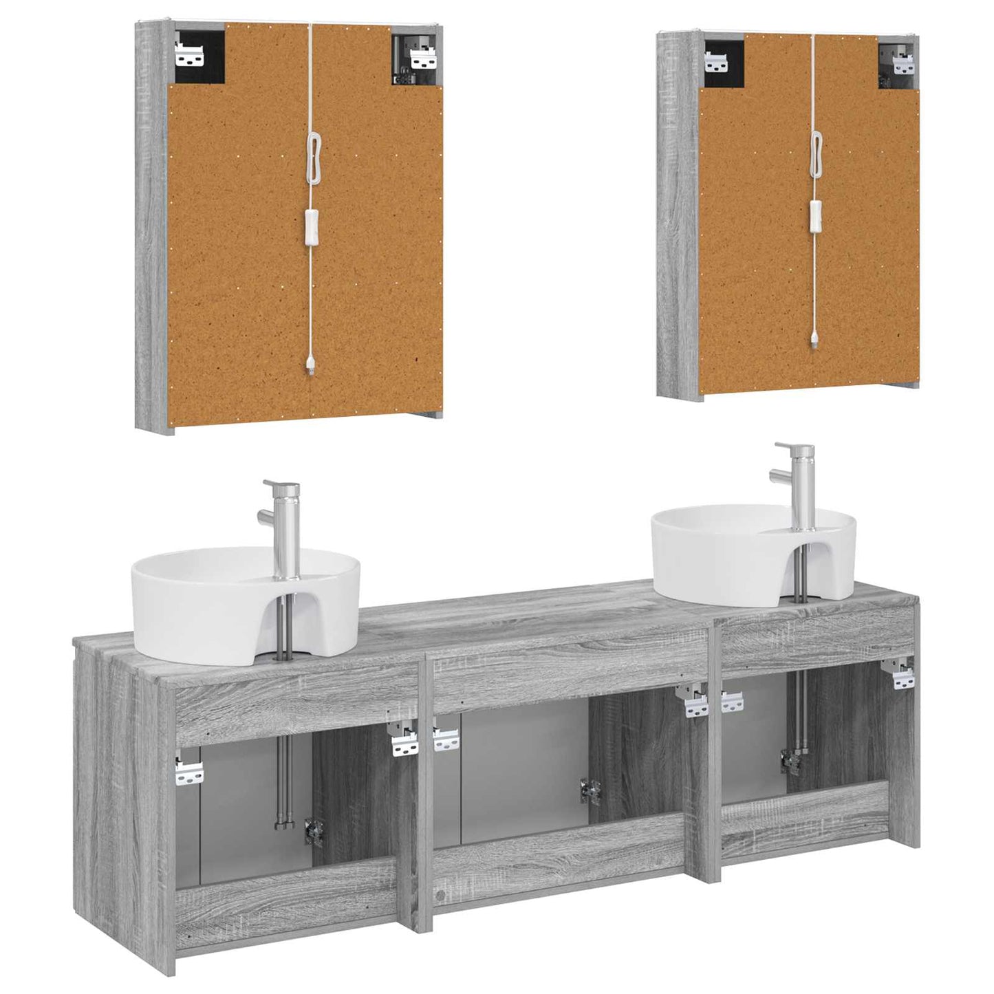 vidaXL Bathroom Cabinet Set 5 pcs Grey Sonoma Engineered Wood