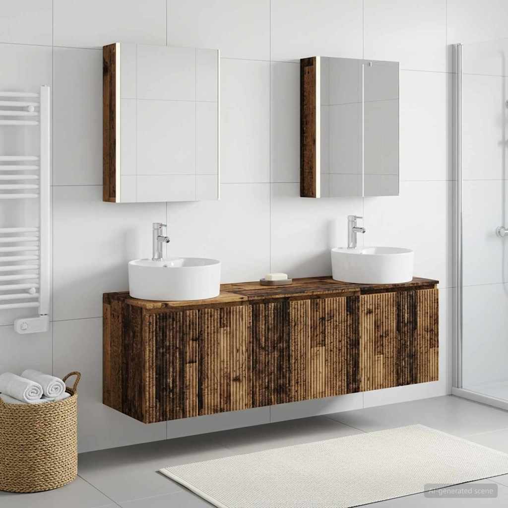 vidaXL Bathroom Cabinet Set 5 pcs Old Wood Engineered Wood
