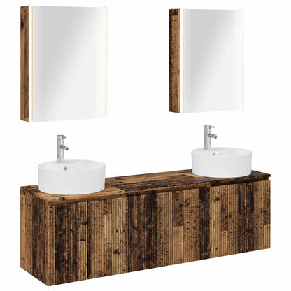 vidaXL Bathroom Cabinet Set 5 pcs Old Wood Engineered Wood