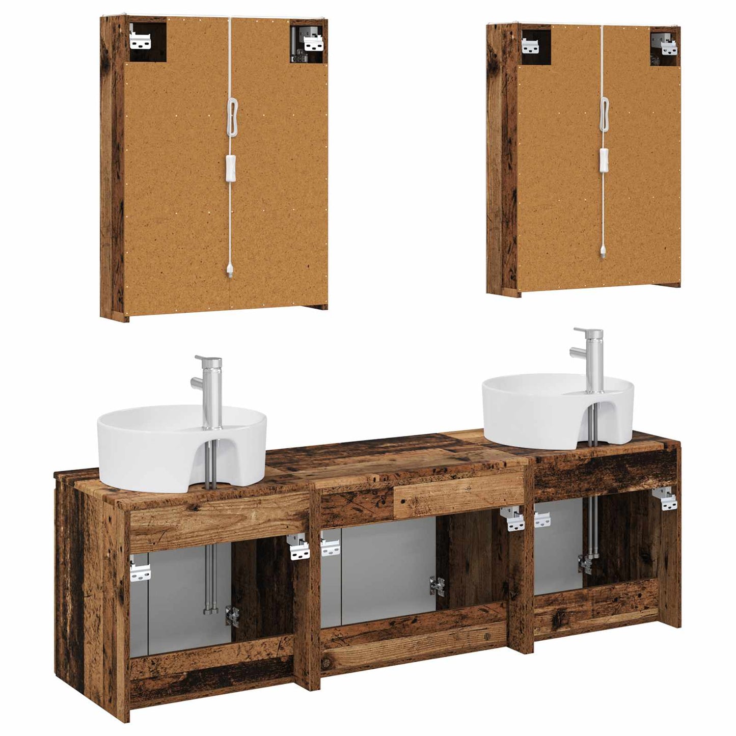 vidaXL Bathroom Cabinet Set 5 pcs Old Wood Engineered Wood