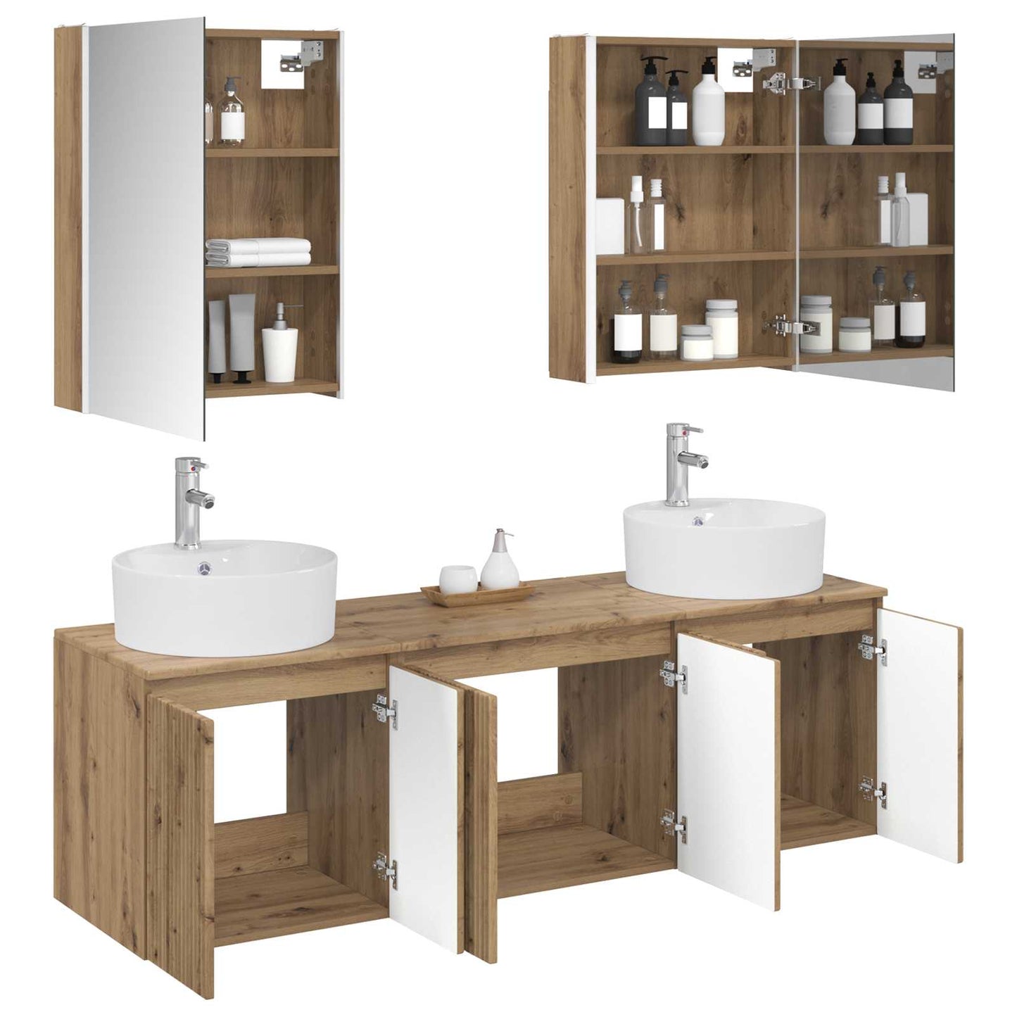 vidaXL Bathroom Cabinet Set 5 pcs Artisan Oak Engineered Wood