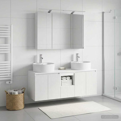 vidaXL Bathroom Cabinet Set 4 pcs White Engineered Wood