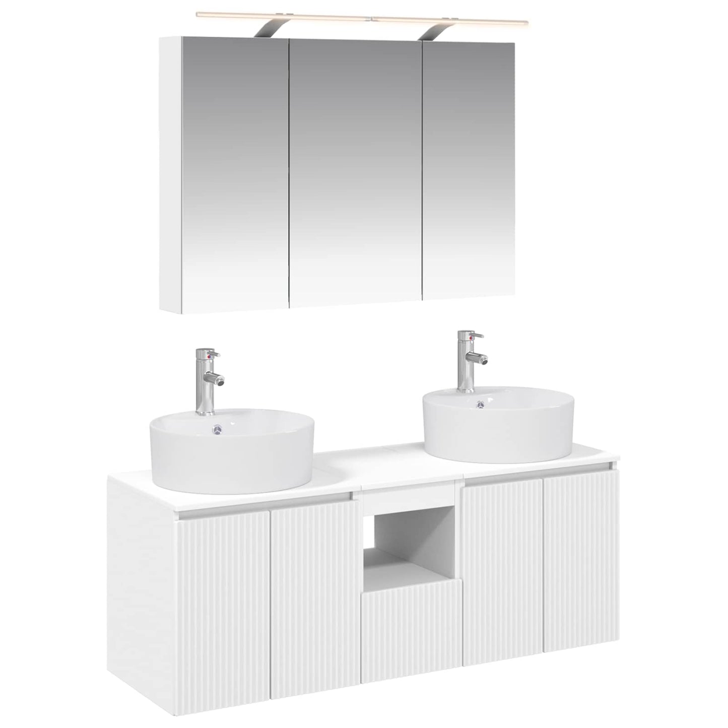 vidaXL Bathroom Cabinet Set 4 pcs White Engineered Wood