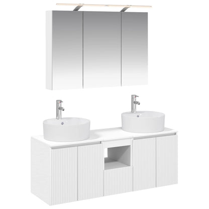 vidaXL Bathroom Cabinet Set 4 pcs White Engineered Wood