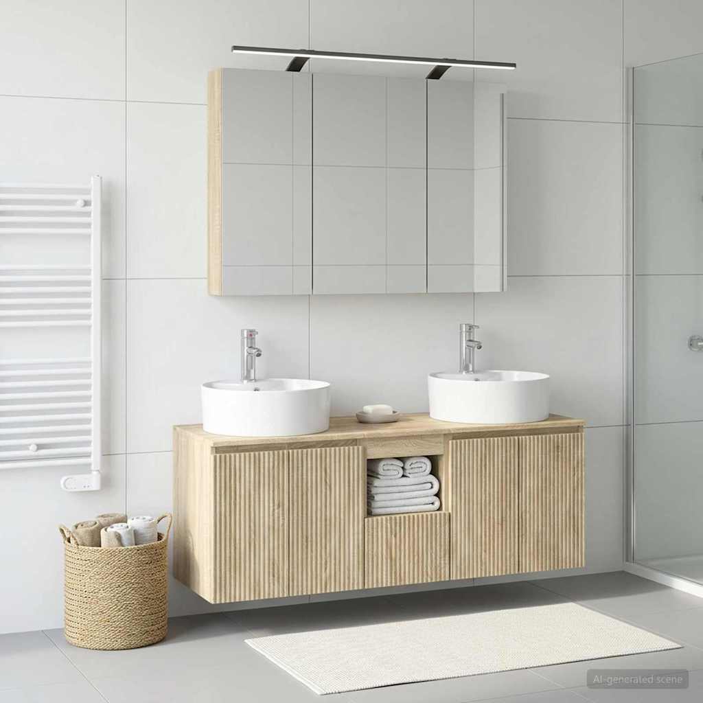 vidaXL Bathroom Cabinet Set 4 pcs Sonoma Oak Engineered Wood