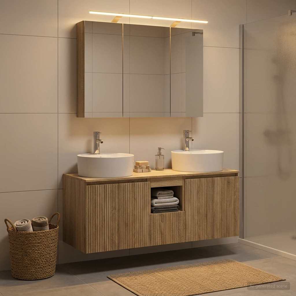 vidaXL Bathroom Cabinet Set 4 pcs Sonoma Oak Engineered Wood