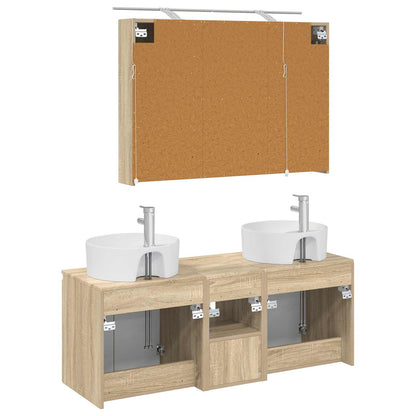 vidaXL Bathroom Cabinet Set 4 pcs Sonoma Oak Engineered Wood