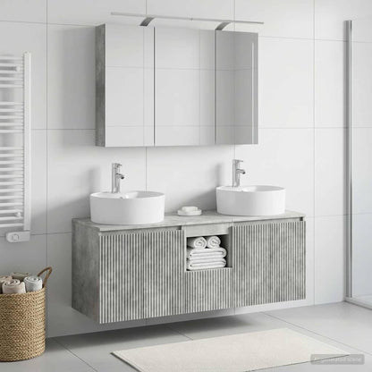 vidaXL Bathroom Cabinet Set 4 pcs Concrete Grey Engineered Wood