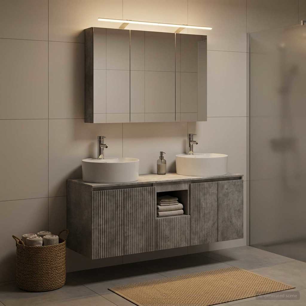 vidaXL Bathroom Cabinet Set 4 pcs Concrete Grey Engineered Wood