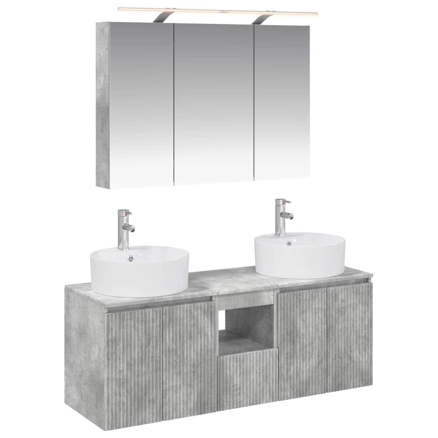 vidaXL Bathroom Cabinet Set 4 pcs Concrete Grey Engineered Wood