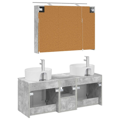 vidaXL Bathroom Cabinet Set 4 pcs Concrete Grey Engineered Wood