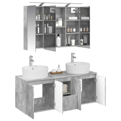 vidaXL Bathroom Cabinet Set 4 pcs Concrete Grey Engineered Wood