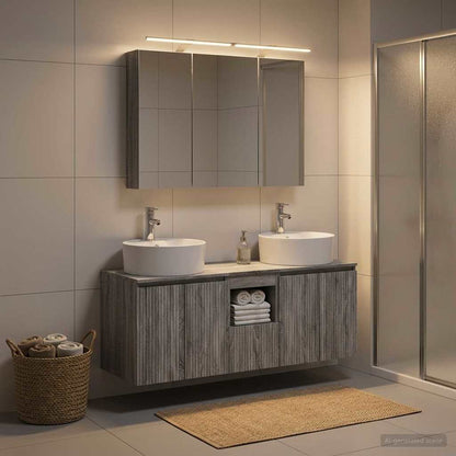 vidaXL Bathroom Cabinet Set 4 pcs Grey Sonoma Engineered Wood