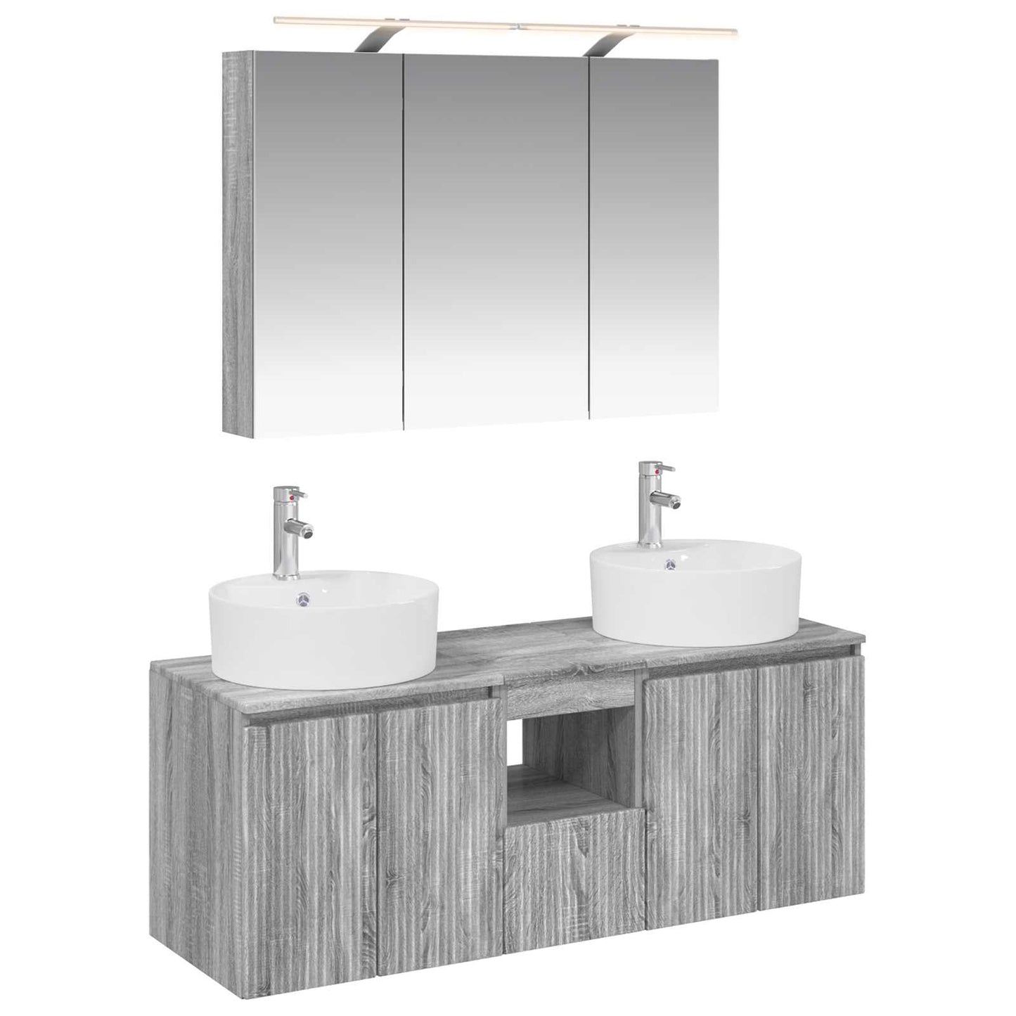 vidaXL Bathroom Cabinet Set 4 pcs Grey Sonoma Engineered Wood
