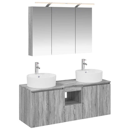 vidaXL Bathroom Cabinet Set 4 pcs Grey Sonoma Engineered Wood