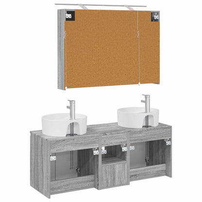 vidaXL Bathroom Cabinet Set 4 pcs Grey Sonoma Engineered Wood