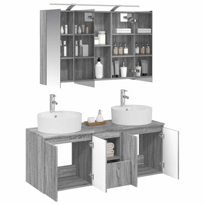 vidaXL Bathroom Cabinet Set 4 pcs Grey Sonoma Engineered Wood