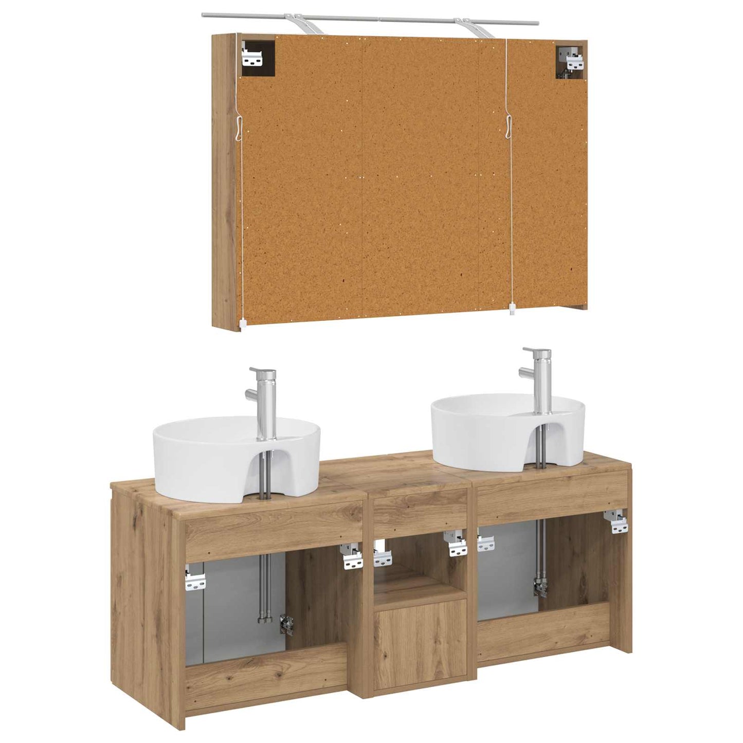 vidaXL Bathroom Cabinet Set 4 pcs Artisan Oak Engineered Wood