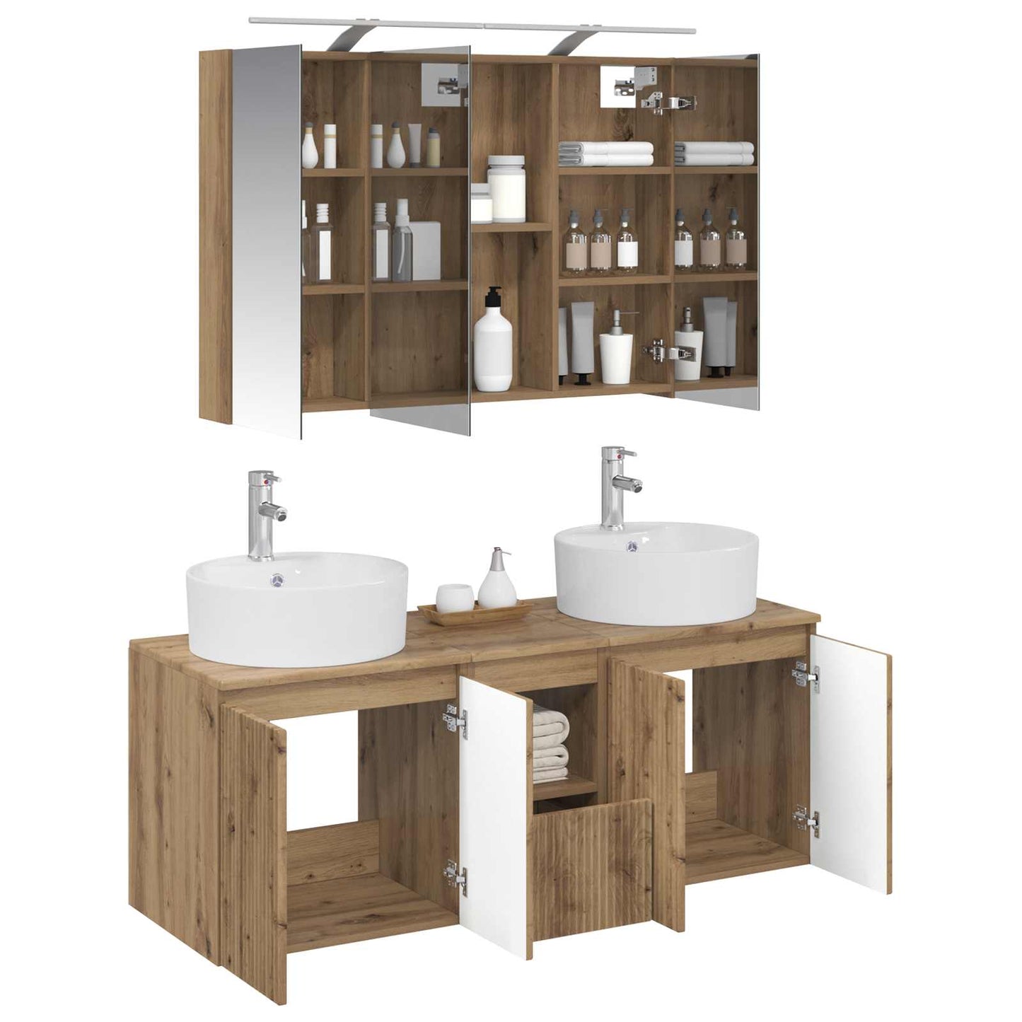 vidaXL Bathroom Cabinet Set 4 pcs Artisan Oak Engineered Wood