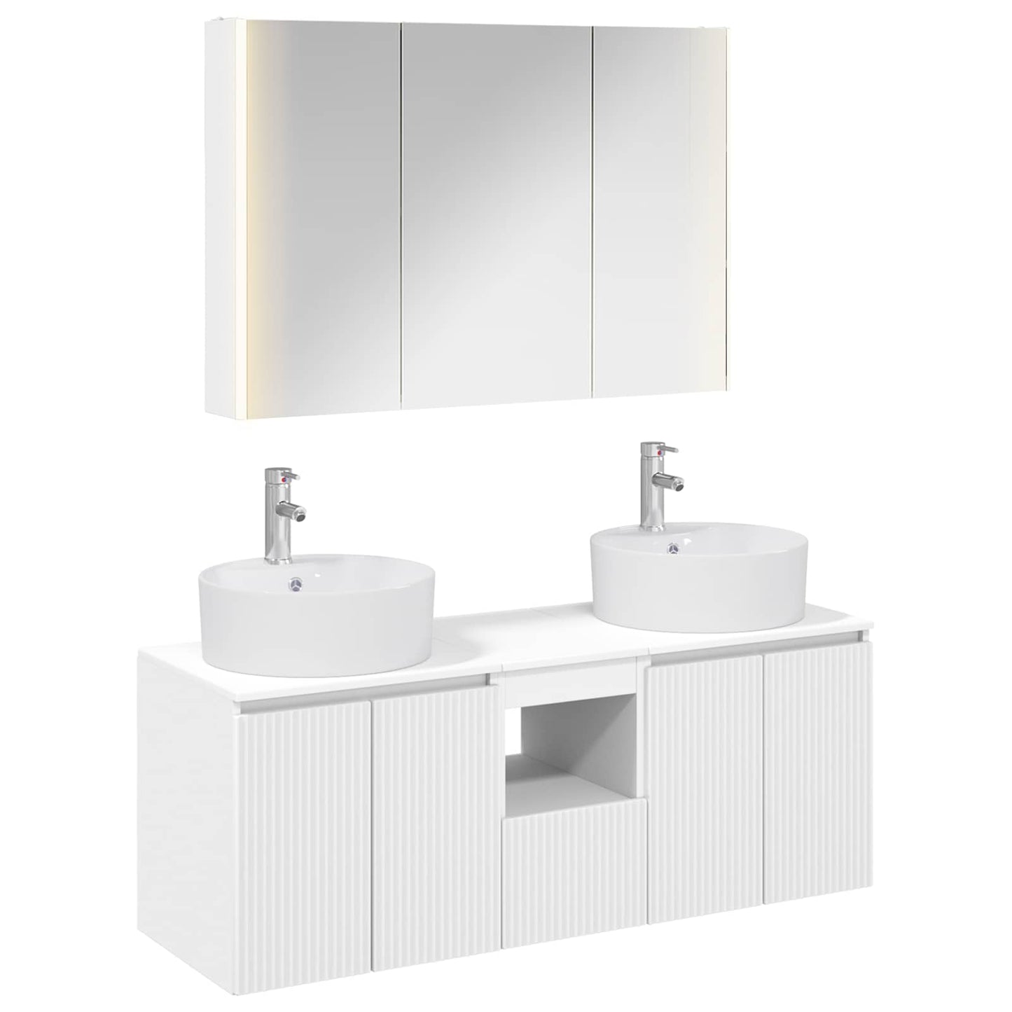 vidaXL Bathroom Cabinet Set 4 pcs White Engineered Wood