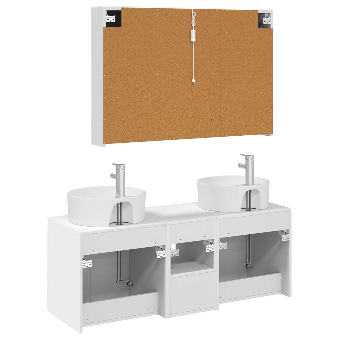 vidaXL Bathroom Cabinet Set 4 pcs White Engineered Wood