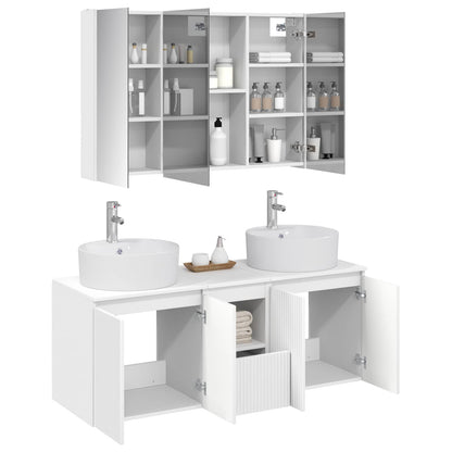 vidaXL Bathroom Cabinet Set 4 pcs White Engineered Wood