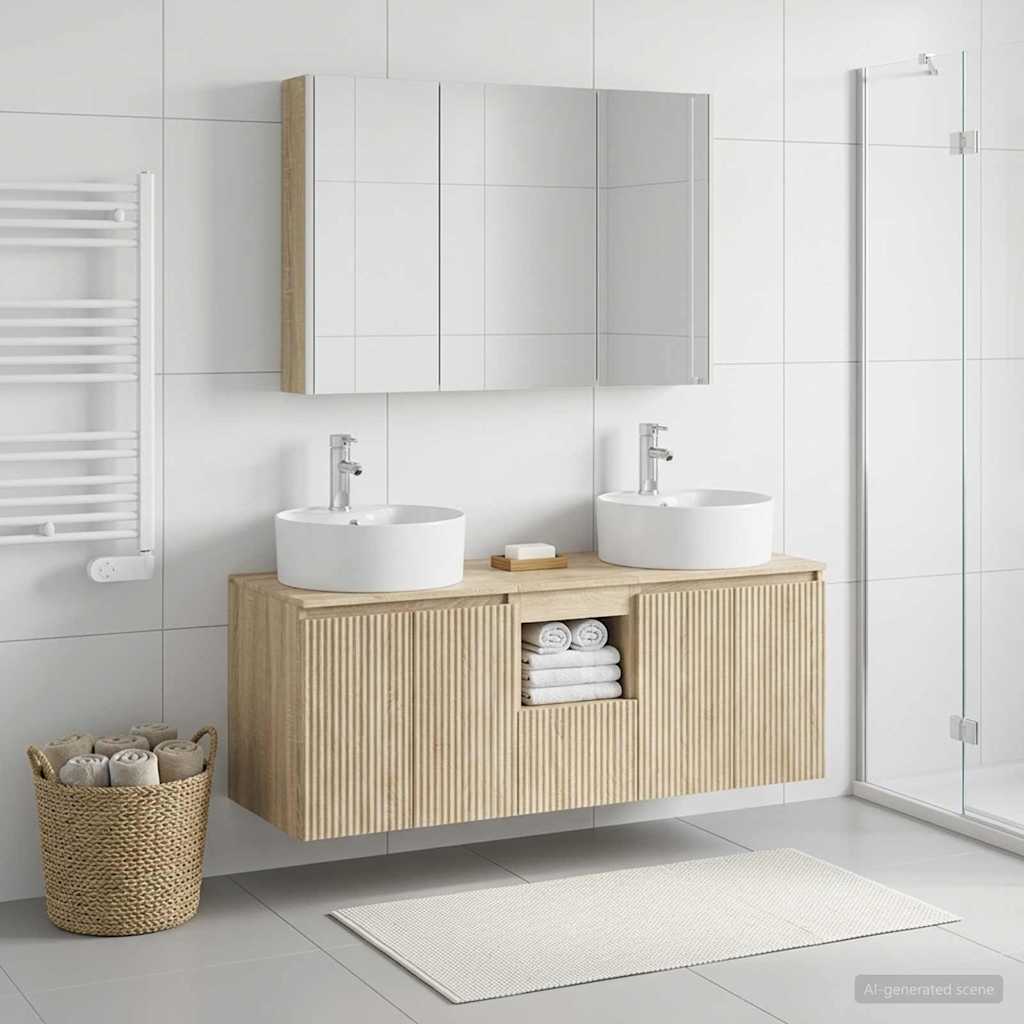 vidaXL Bathroom Cabinet Set 4 pcs Sonoma Oak Engineered Wood