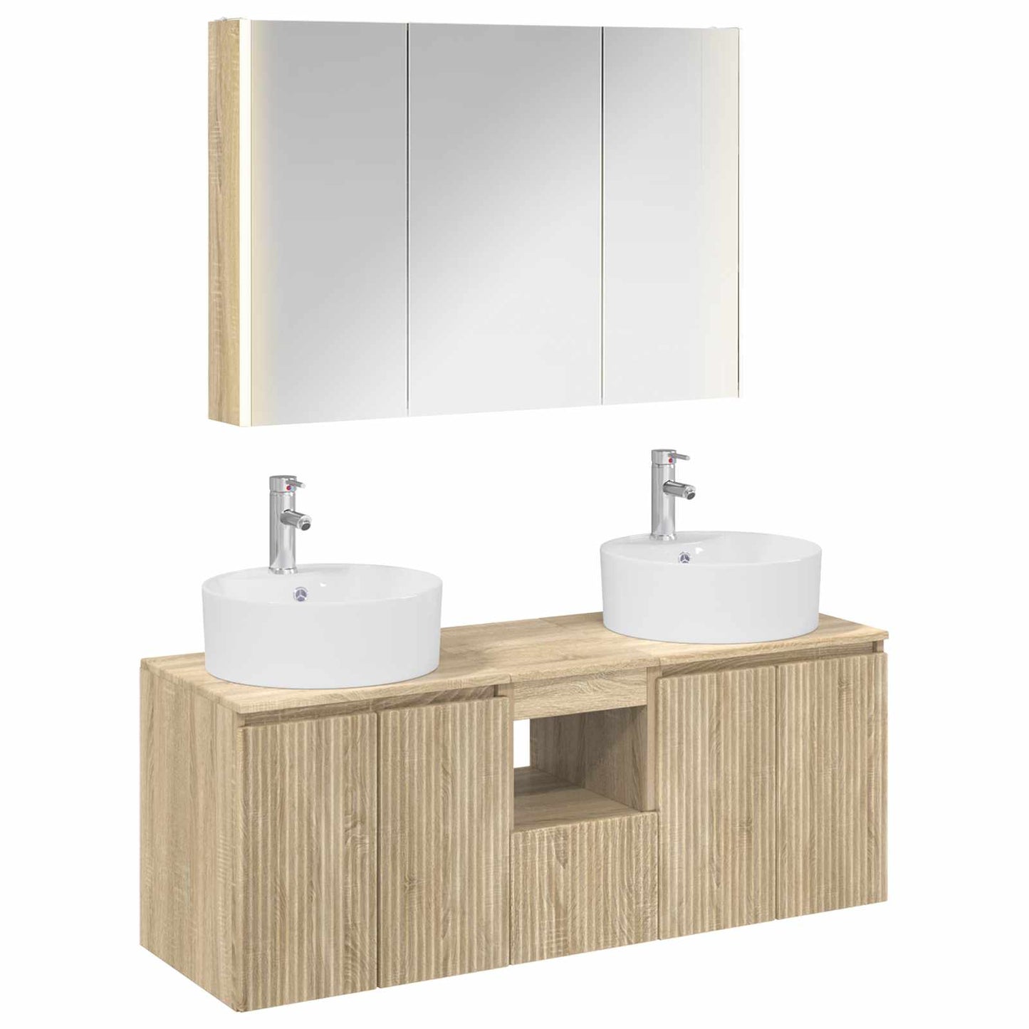 vidaXL Bathroom Cabinet Set 4 pcs Sonoma Oak Engineered Wood