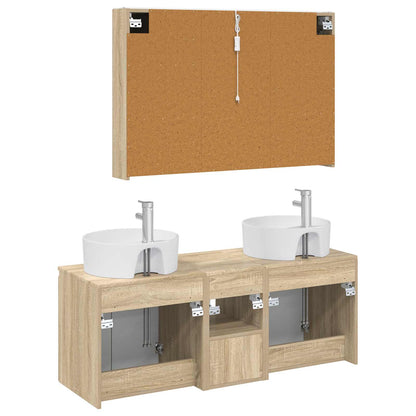 vidaXL Bathroom Cabinet Set 4 pcs Sonoma Oak Engineered Wood