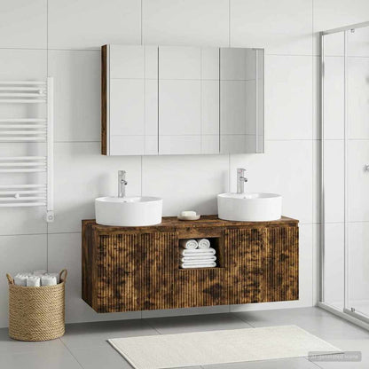 vidaXL Bathroom Cabinet Set 4 pcs Smoked Oak Engineered Wood