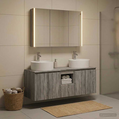 vidaXL Bathroom Cabinet Set 4 pcs Grey Sonoma Engineered Wood
