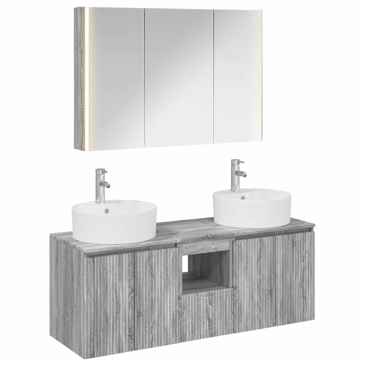 vidaXL Bathroom Cabinet Set 4 pcs Grey Sonoma Engineered Wood