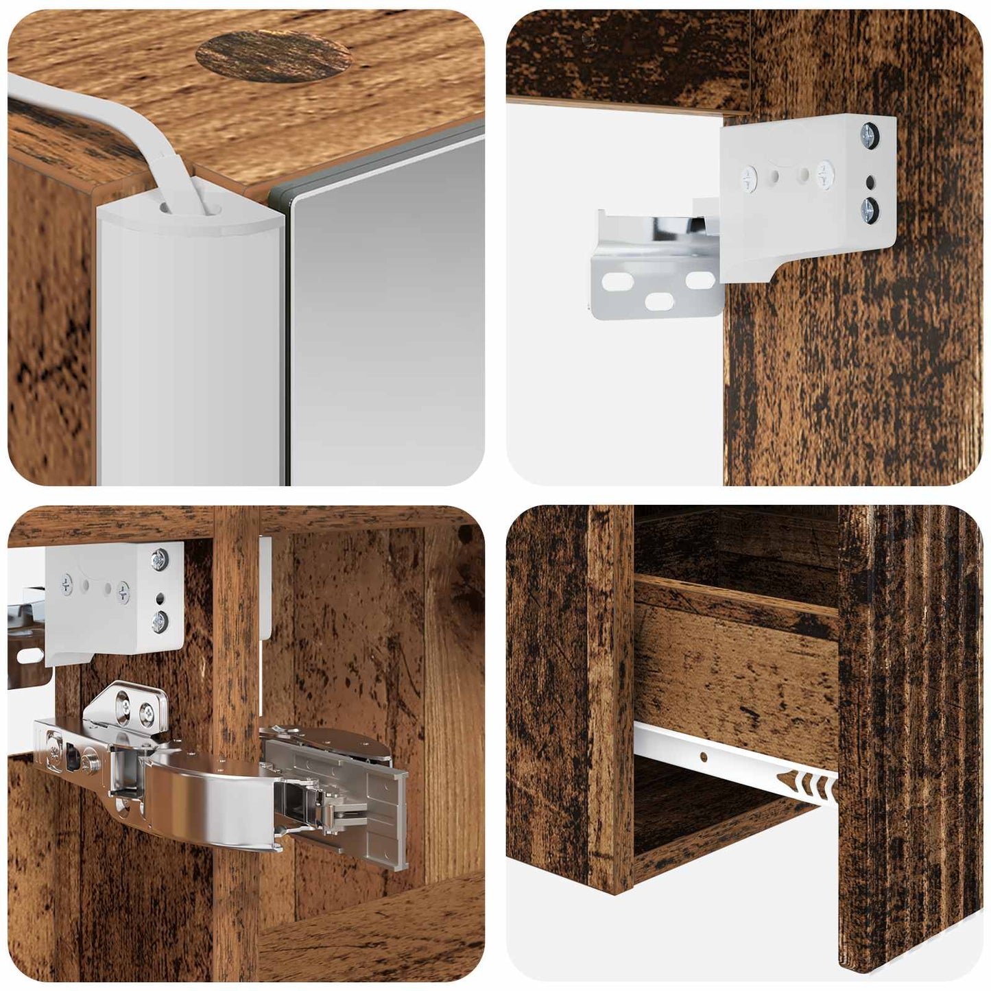 vidaXL Bathroom Cabinet Set 4 pcs Old Wood Engineered Wood