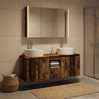 vidaXL Bathroom Cabinet Set 4 pcs Old Wood Engineered Wood