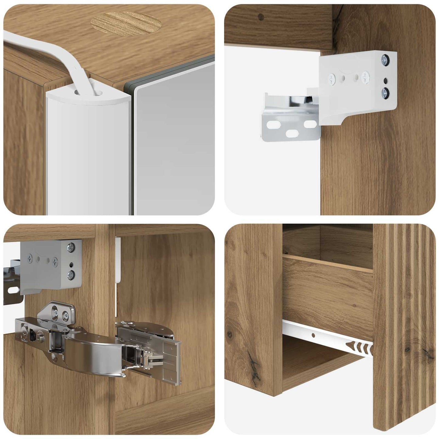 vidaXL Bathroom Cabinet Set 4 pcs Artisan Oak Engineered Wood