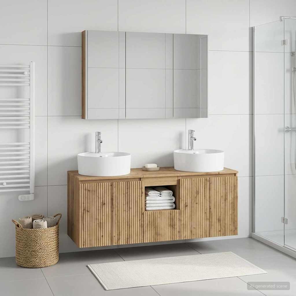 vidaXL Bathroom Cabinet Set 4 pcs Artisan Oak Engineered Wood