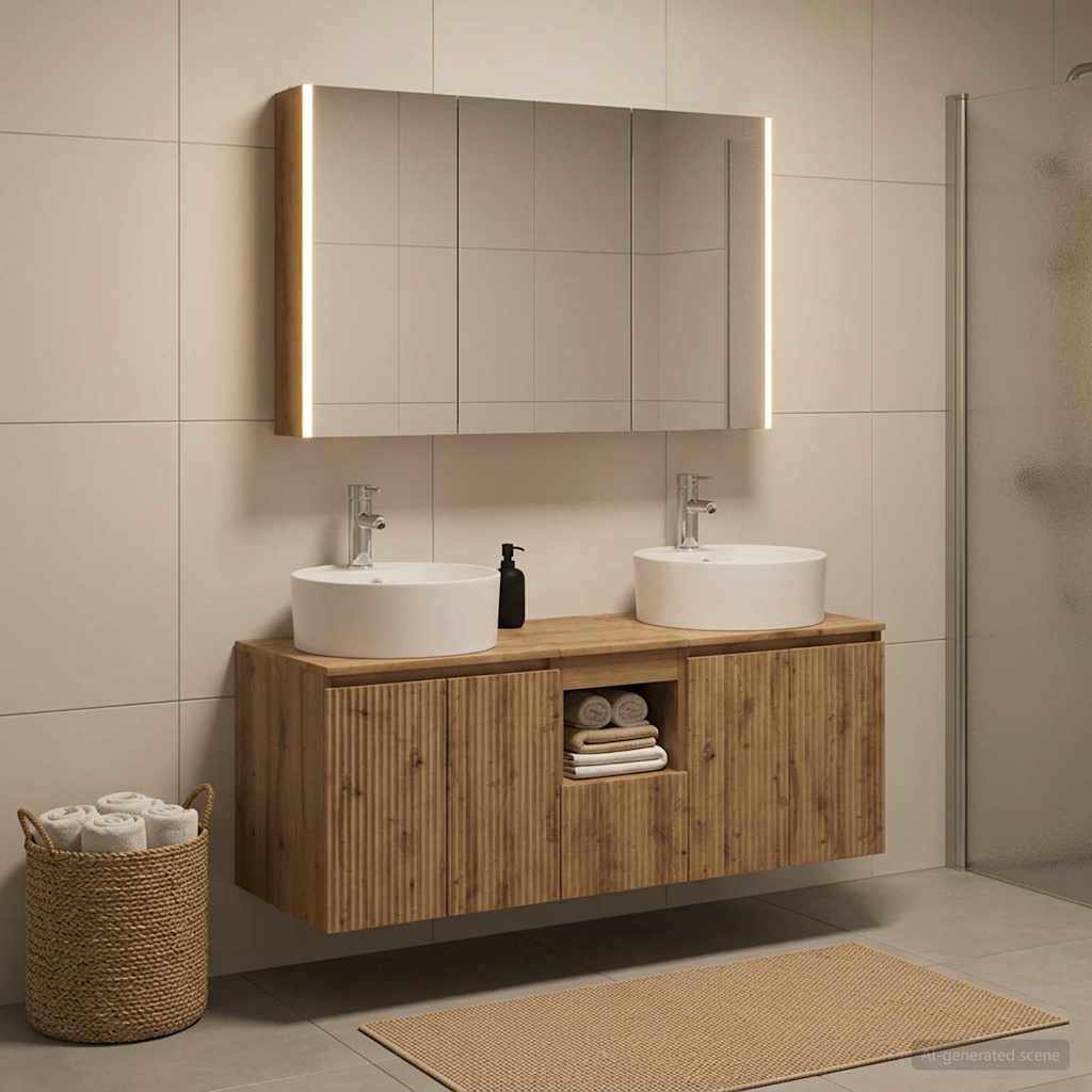 vidaXL Bathroom Cabinet Set 4 pcs Artisan Oak Engineered Wood